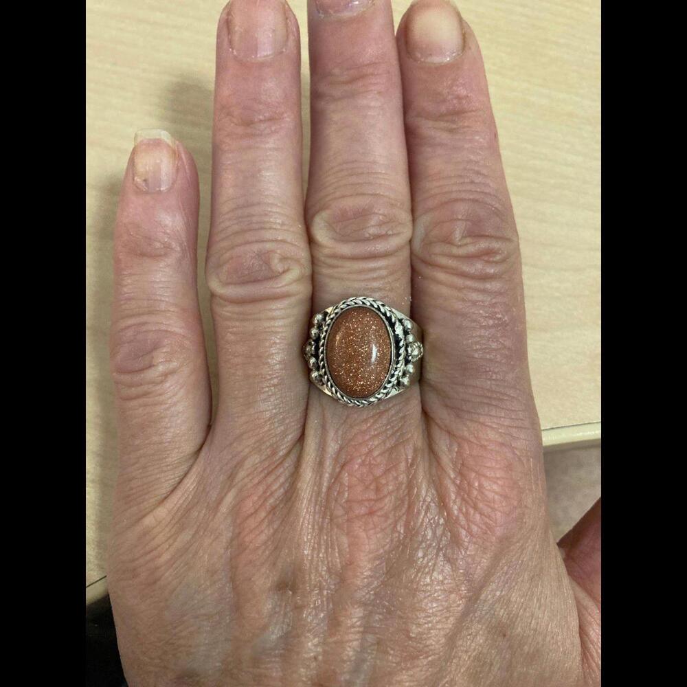 Native Sterling Goldstone Ring - Picture 2 of 6